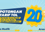 Jasa Marga Beri Diskon Tarif 20% untuk Tol Trans-Jawa pada Periode Mudik Lebaran 2024