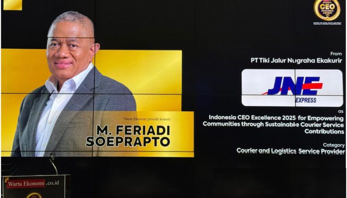 M. Feriadi Soeprapto Raih Penghargaan Indonesia CEO Excellence 2025 Tepat di 35 tahun Perjalanan JNE