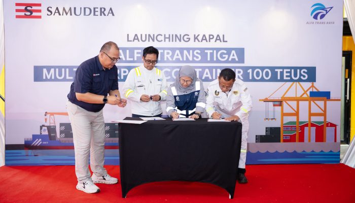 Perkuat Logistik Indonesia Timur, Alfa Trans Raya Luncurkan Container Vessel Kapasitas Terbesar
