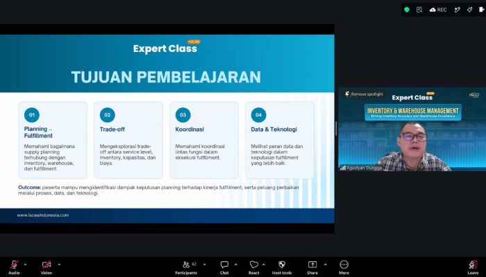 ISCEA Indonesia Perkuat Kompetensi Profesional melalui Expert Class Vol. XIII: Inventory & Warehouse Management